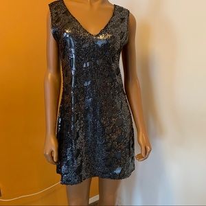 Express pewter sequined dress